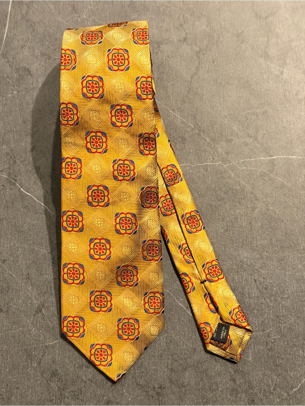 Jos. A. Bank Signature Collection Gold Yellow Medallion Silk Tie